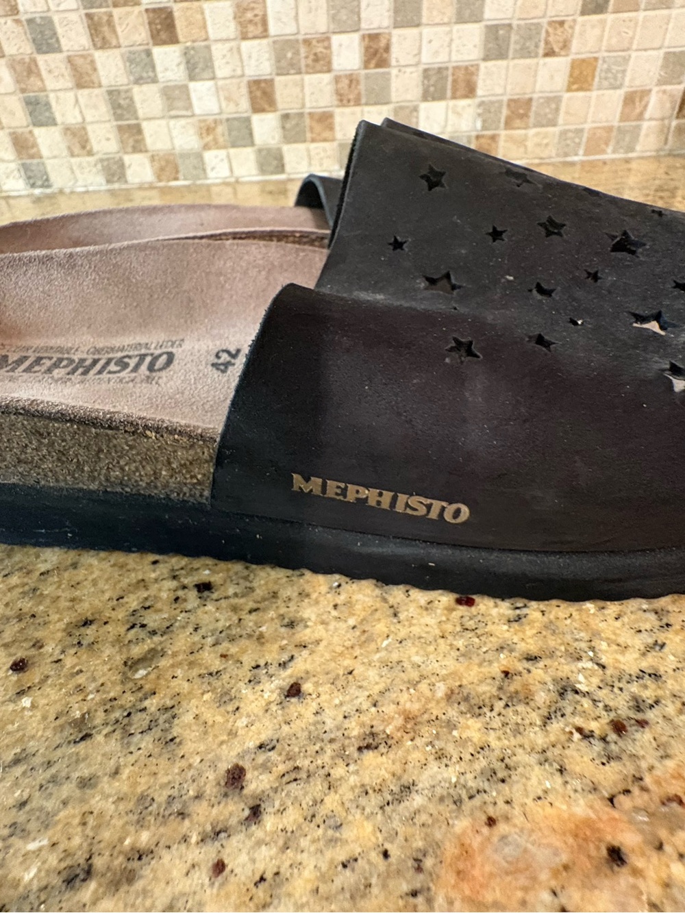 Mephisto Women's Black Suede Slip-On Loafers with Star Perforation